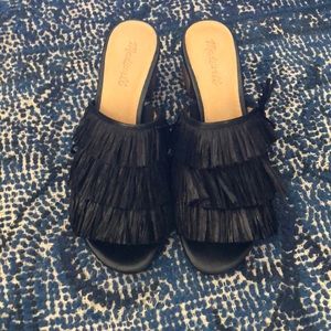 Madewell Devon fringe mules